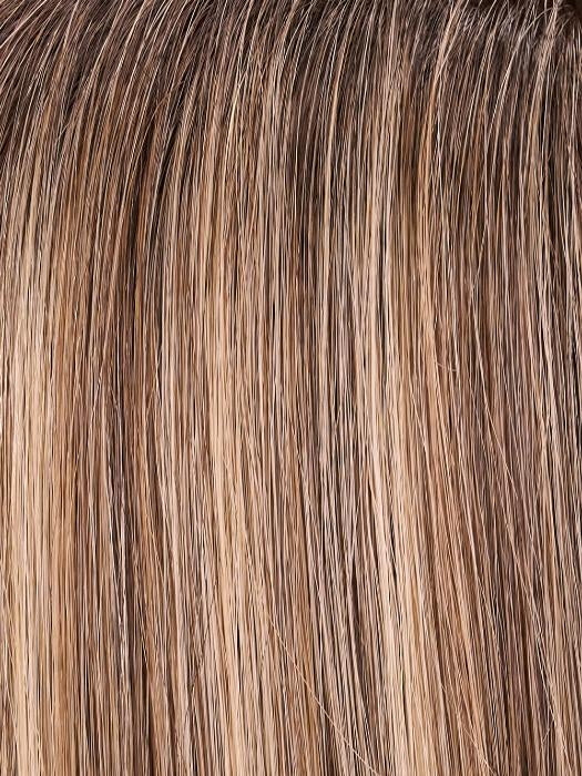 24BT18S8 SHADED MOCHA | Medium Natural Ash Blonde and Light Natural Gold Blonde Blend, Shaded with Medium Brown